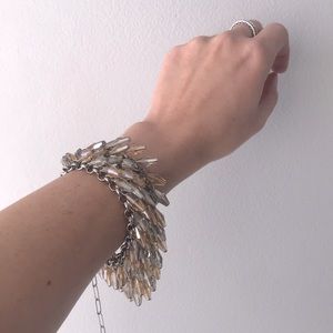 Vintage Silvertone Champagne Bead Bracelet